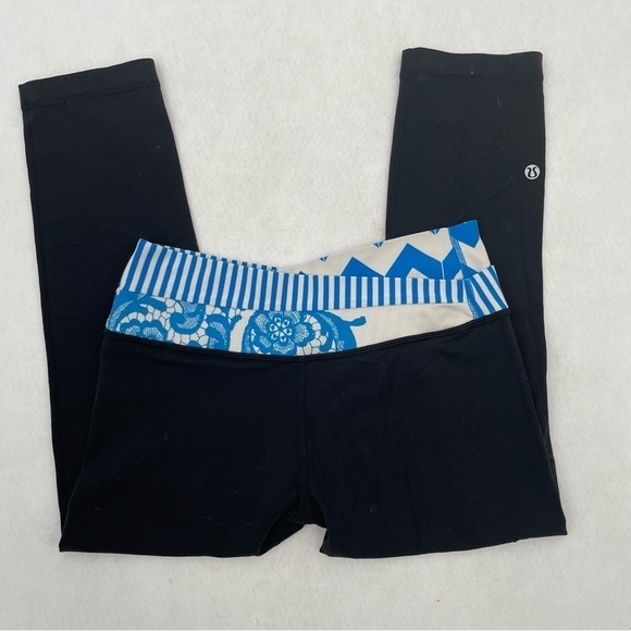 LULULEMON Women’s Astro Wunder Under Crop Black/blue size: 6 - Picture 2 of 11